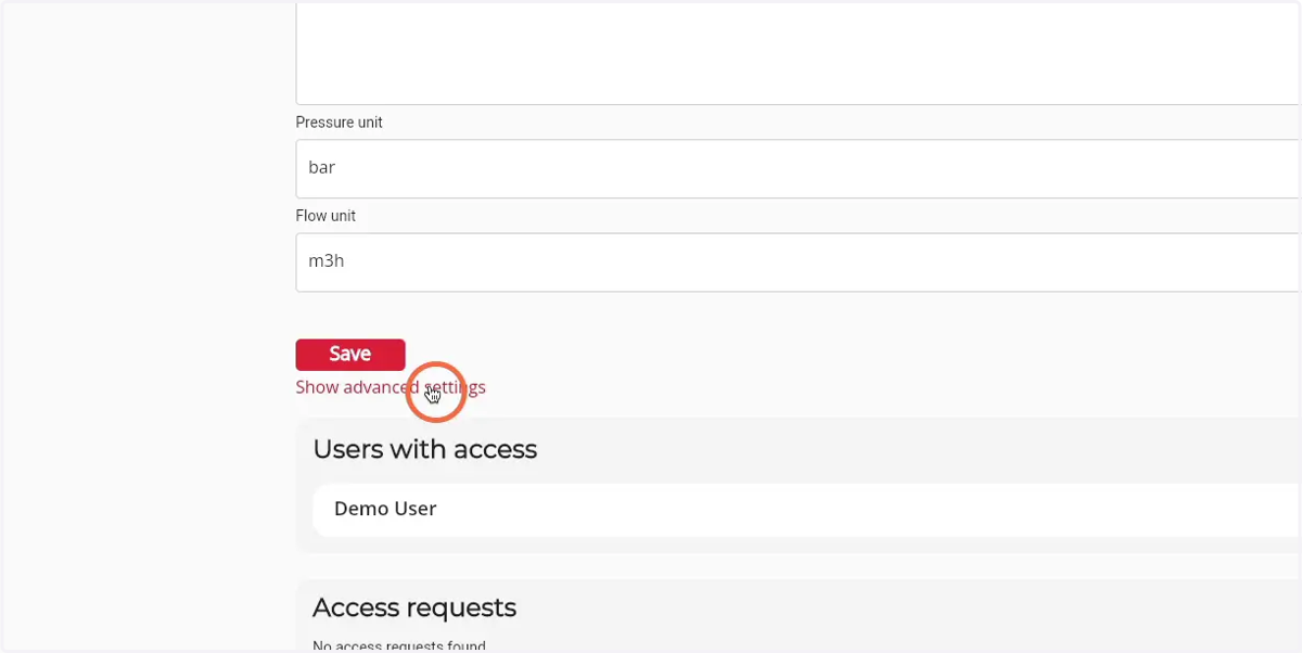 Click on 'Show advanced settings'