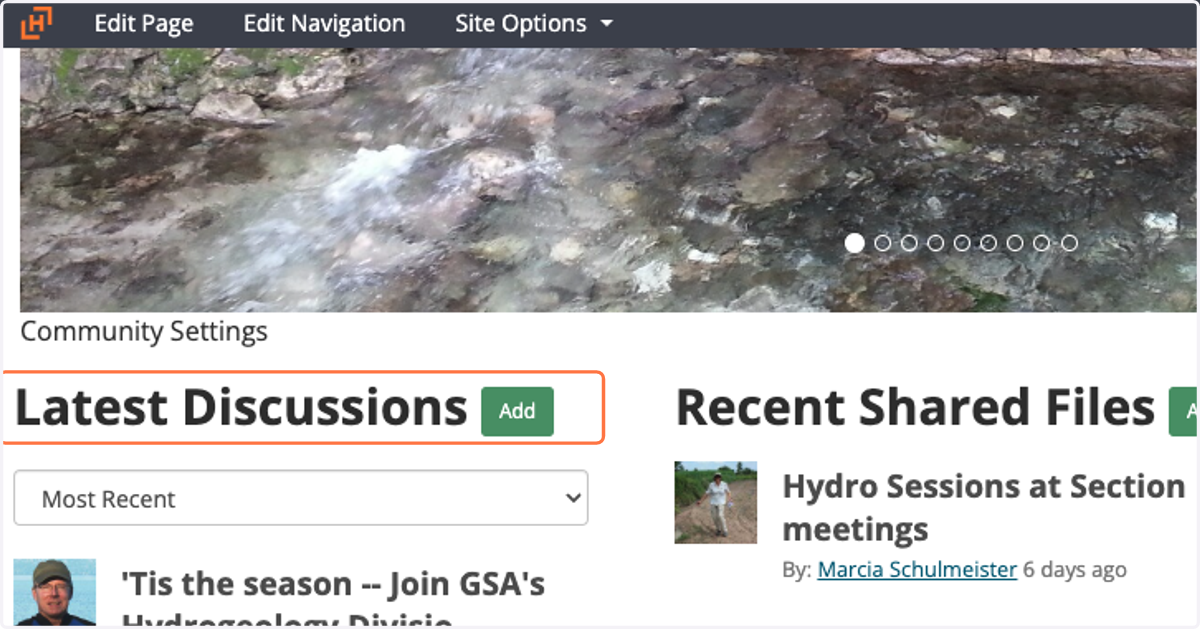 You will then be taken to that specific community's home page. Next, find 'Latest Discussions'.