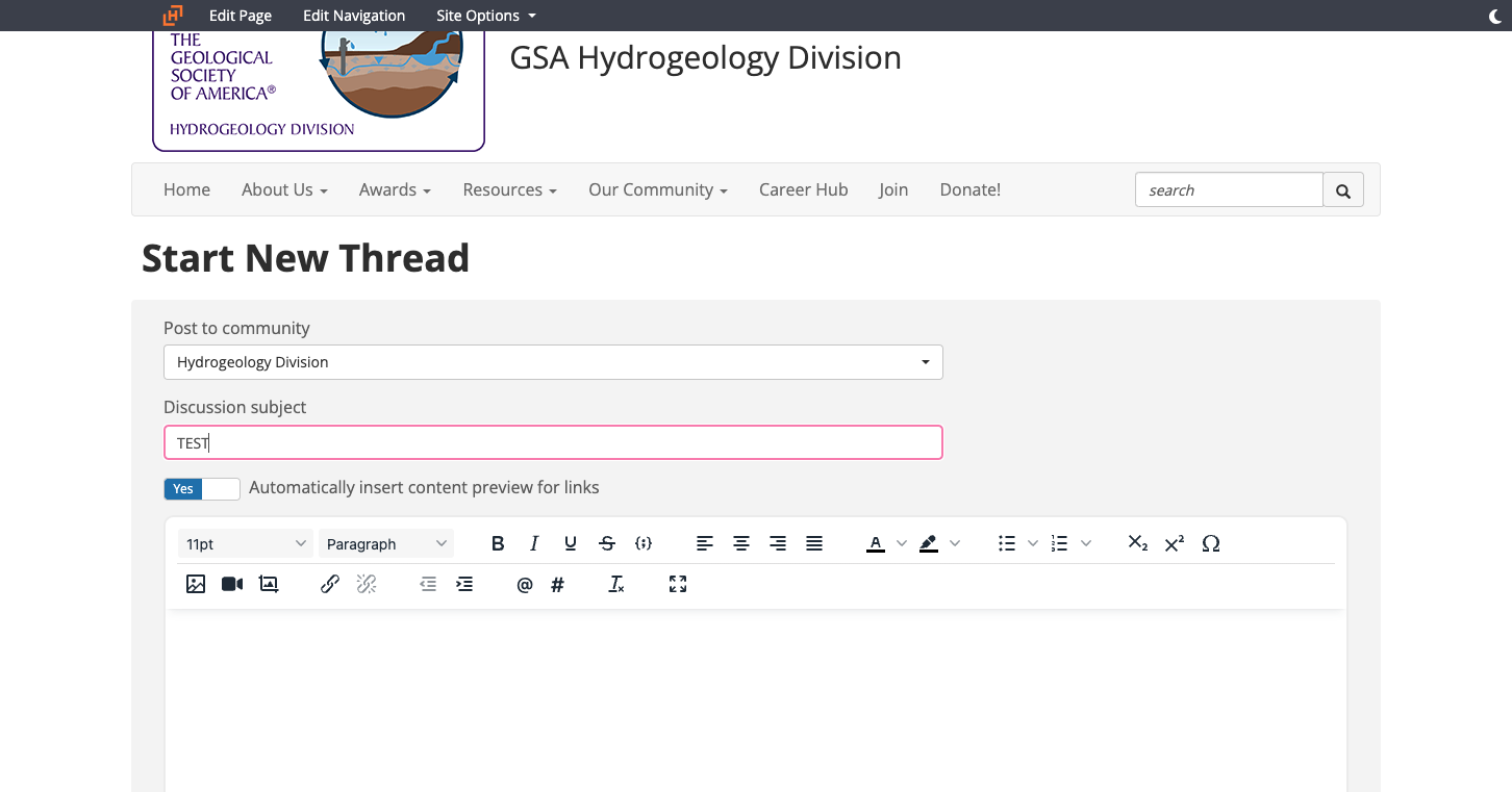 You will then be prompted to fill in a Title for your Discussion subject.