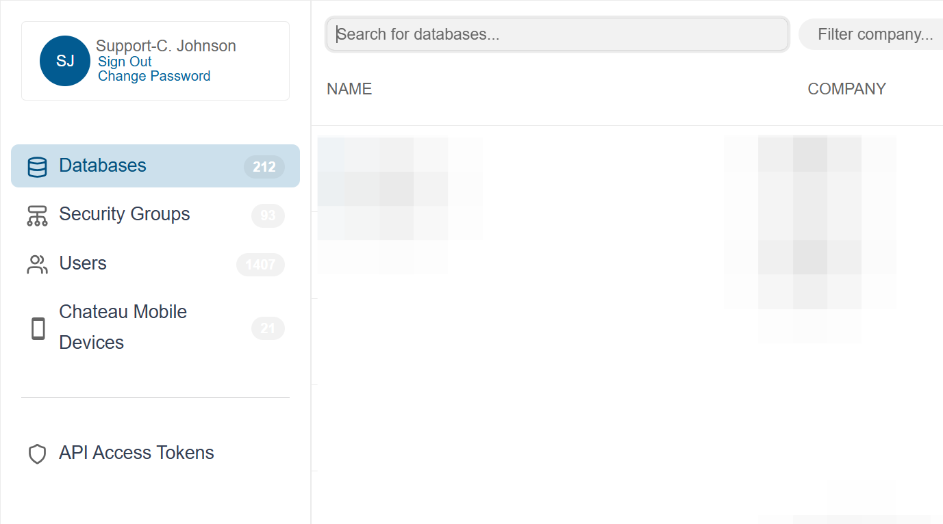 Search for the desired database