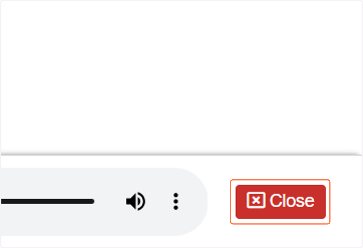 To close the media control for the recording, click on "Close"