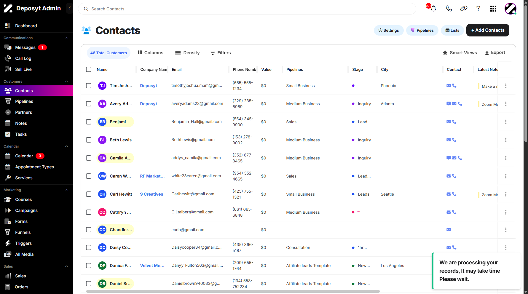 Step 7: A notification will appear, confirming that your contacts have been successfully deleted.