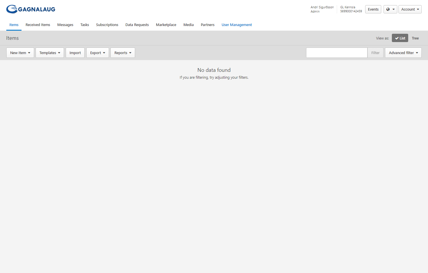 Smellir á User Management