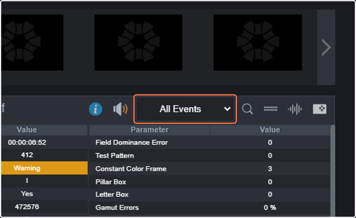 The right arrow will jump to the next event in the timeline when "all events" is selected in the dropdown list.