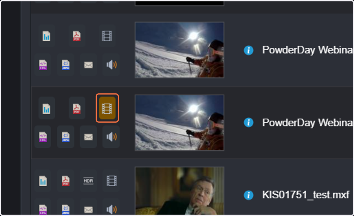 When you are on the Main Page, click on the Video Details Icon.
