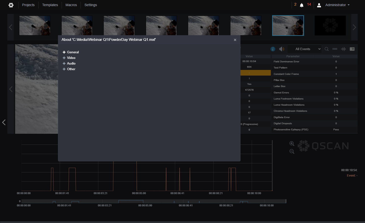 It will show detailed format information about the file by calling Media Info.