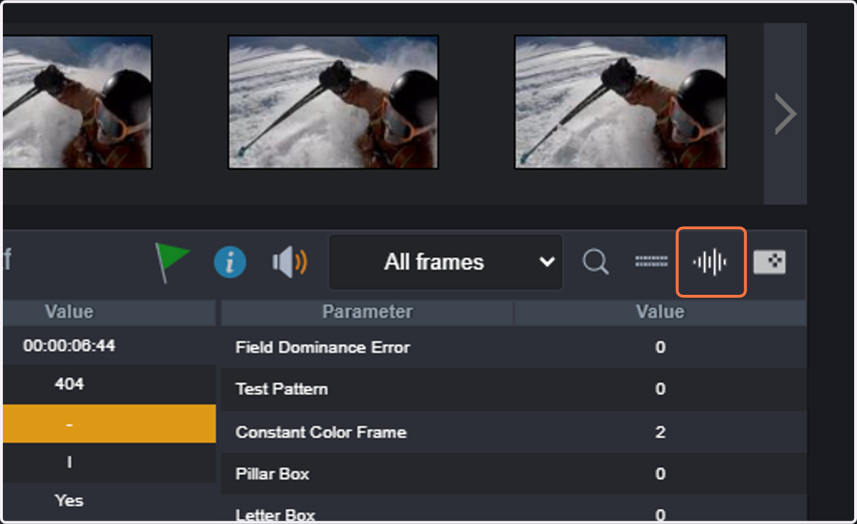 The waveform can also be displayed.