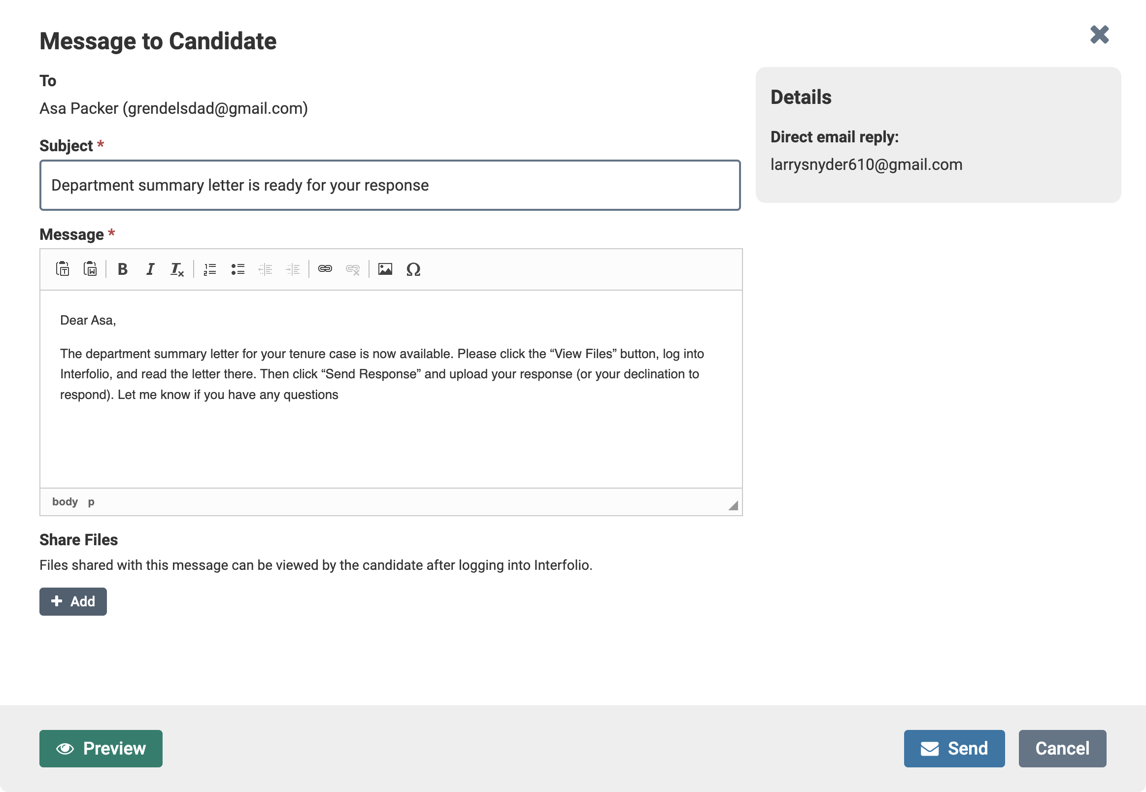 Click on Add under Share Files