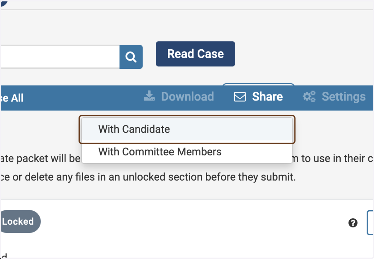 Click on With Candidate