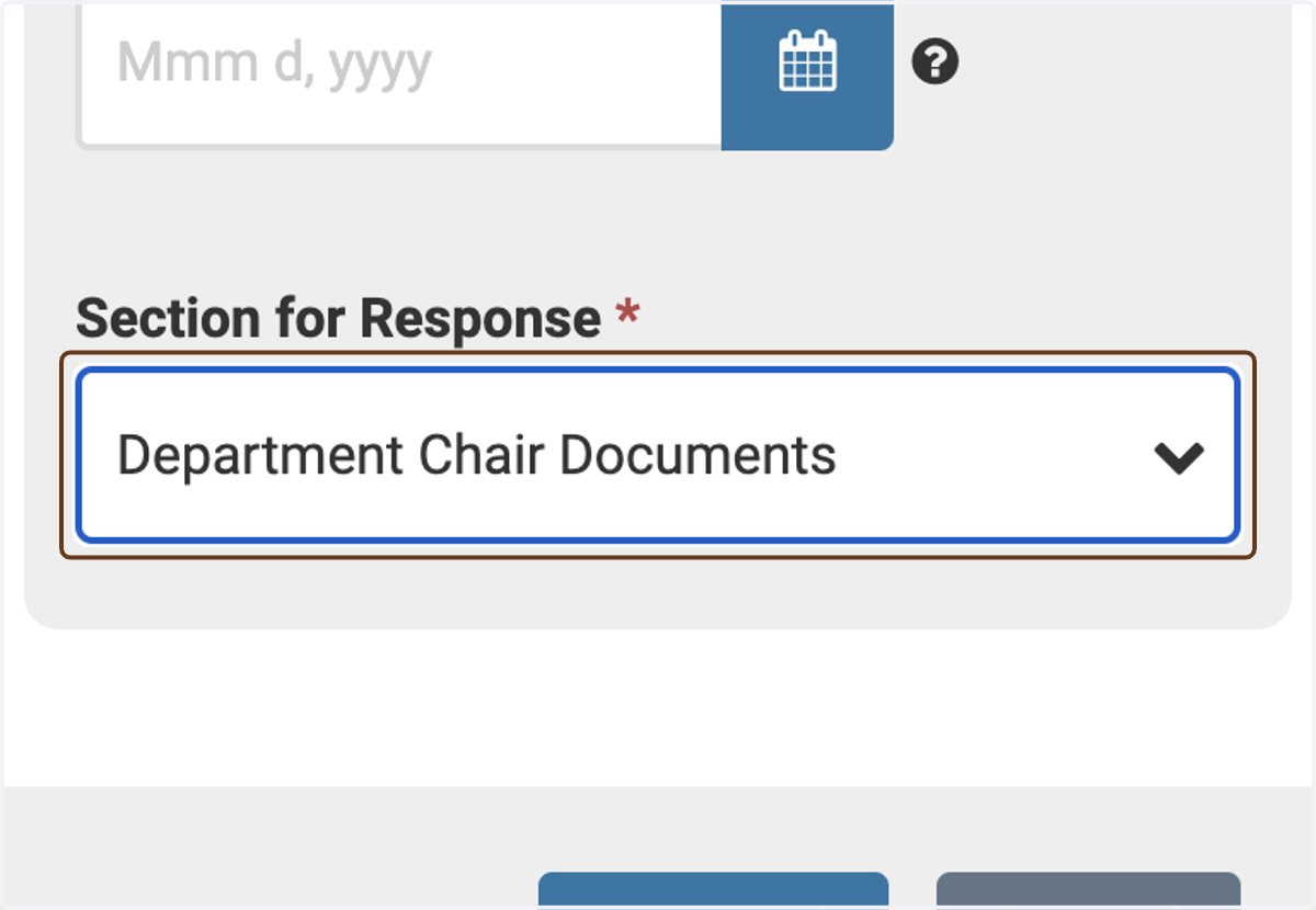 Under Section for Response, select Department Chair Documents