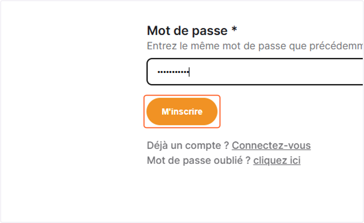 Puis cliquer sur "m'inscrire"