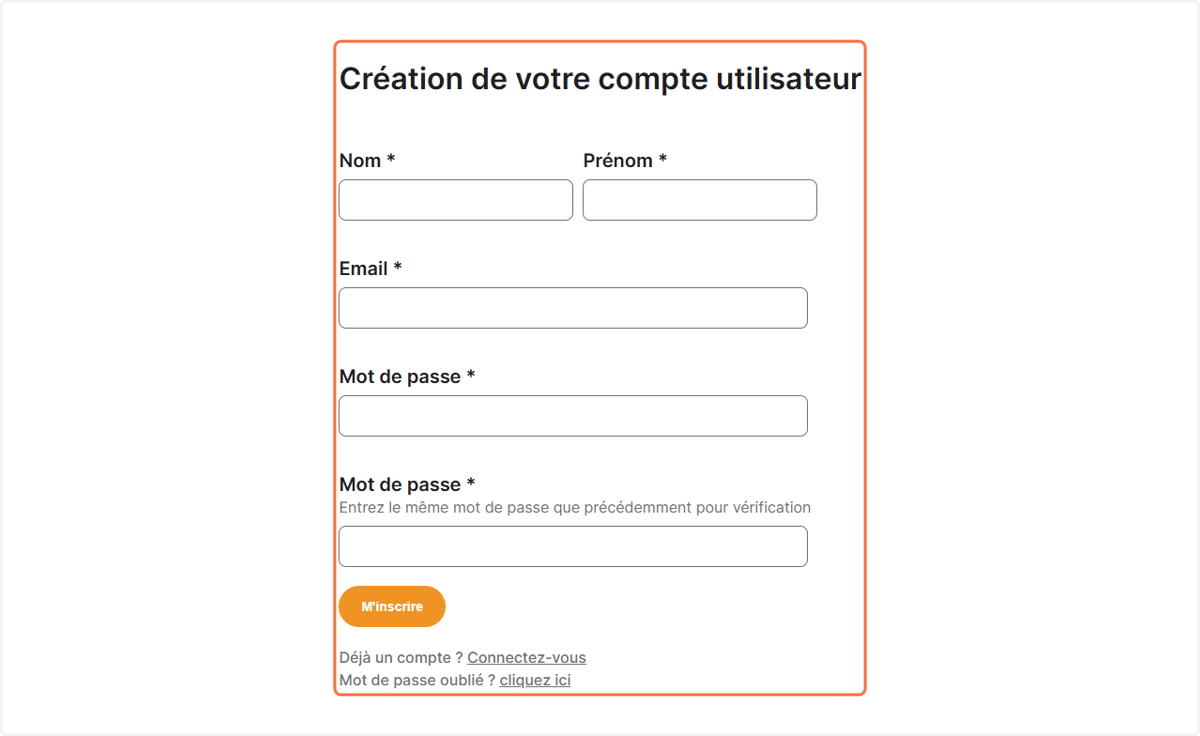 Puis remplissez les données qui vous sont demandées