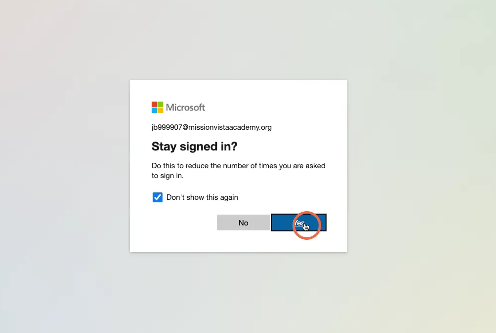 Click "Yes"