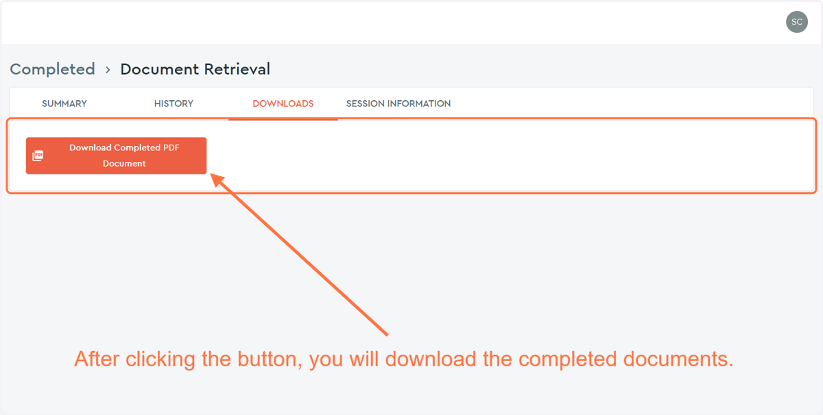 Click on the DOWNLOADS button to download the documents from the session...
