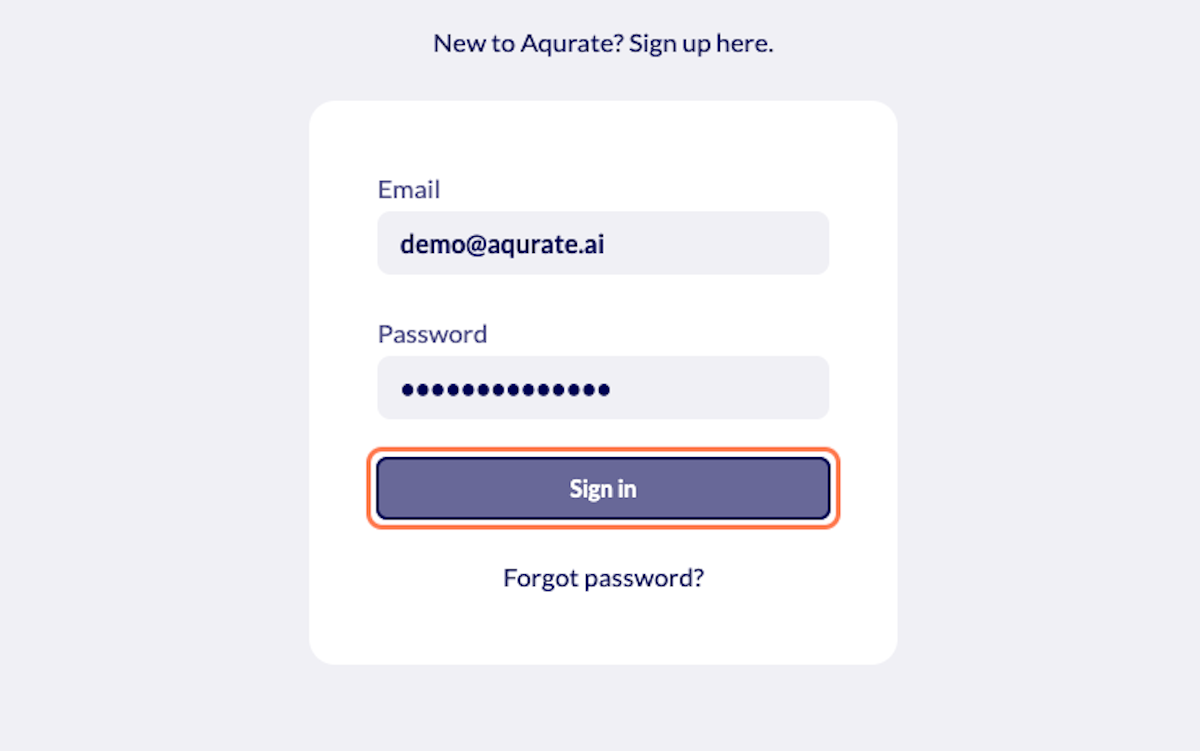 Login with your Aqurate credentials