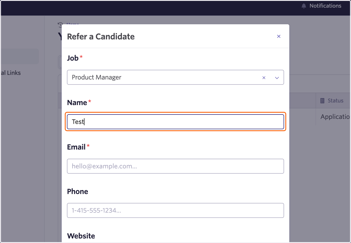 Fill out the form