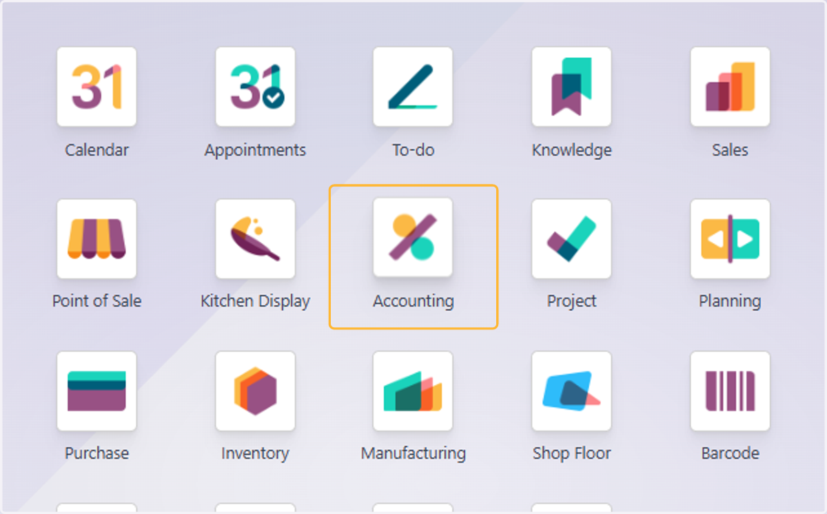 Click on Accounting