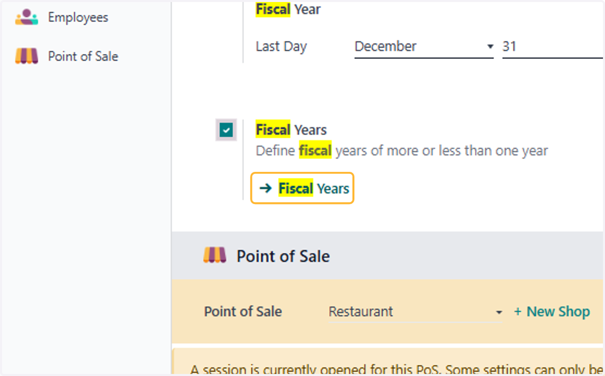 Click on Fiscal Years