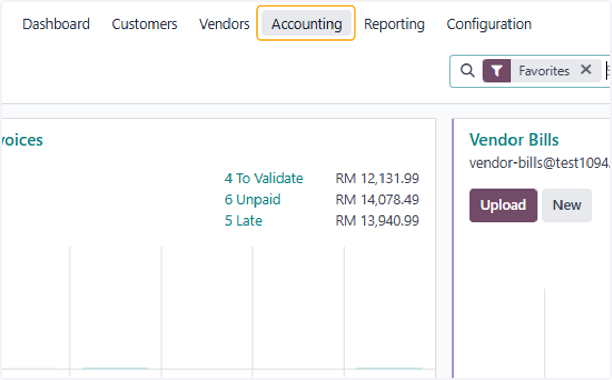 Click on Accounting