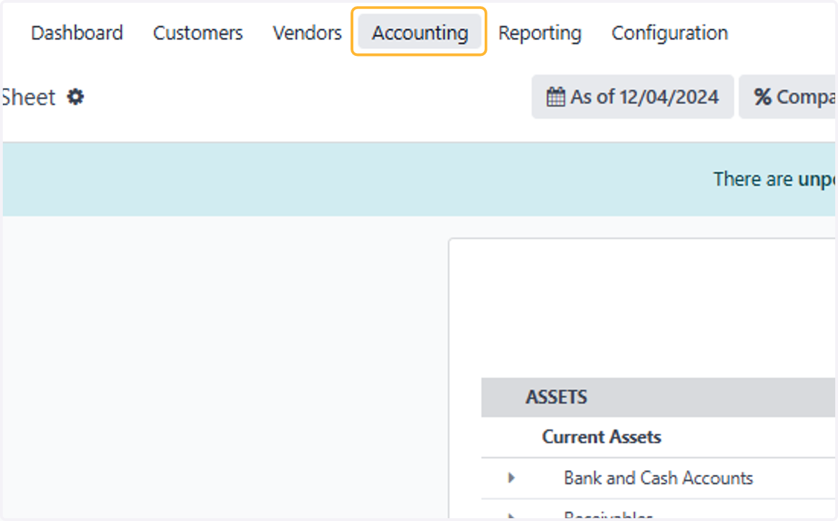 Click on Accounting