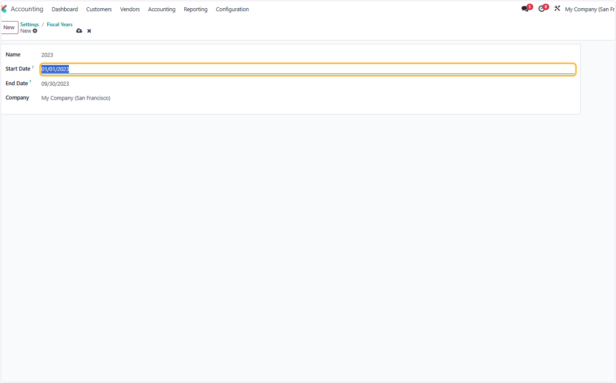 Select Start Date