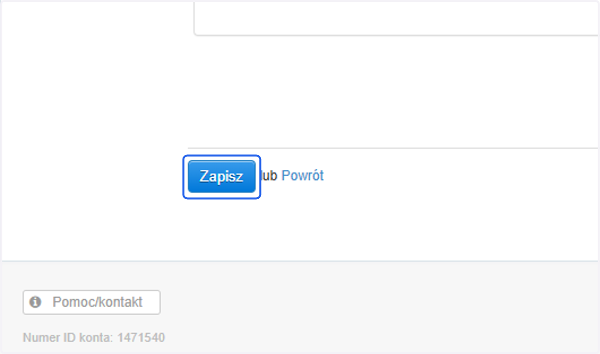 Zatwierdź utworzenie dokumentu Modyfikacja Zamówienia klikając 'Zapisz' na dole formularza.