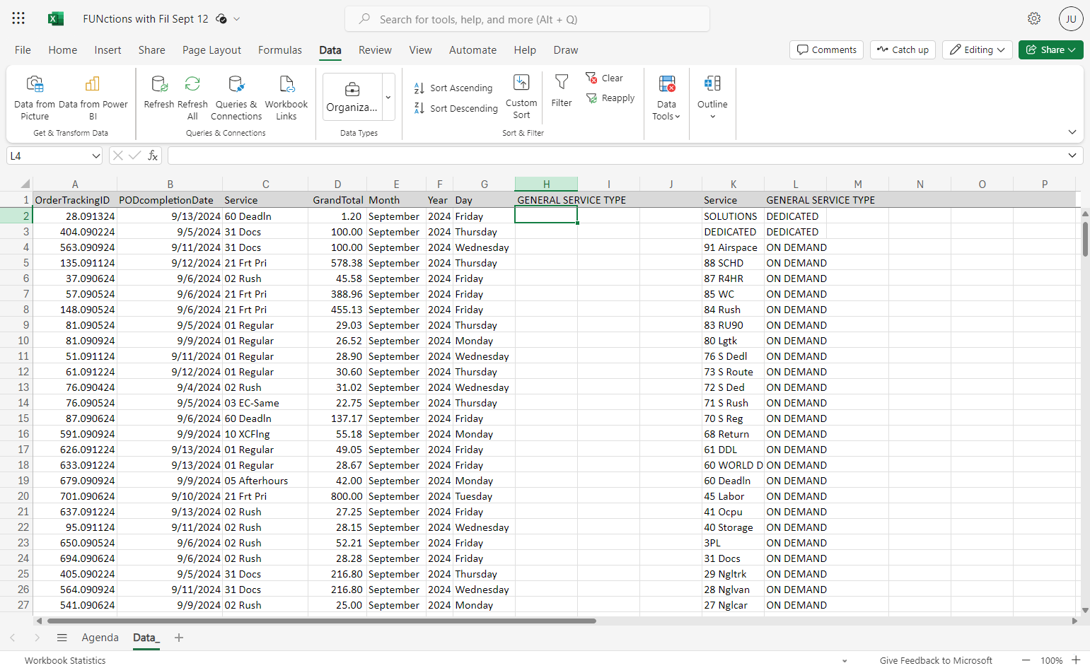 click to highlight the cell where you will enter your VLOOKUP function.
