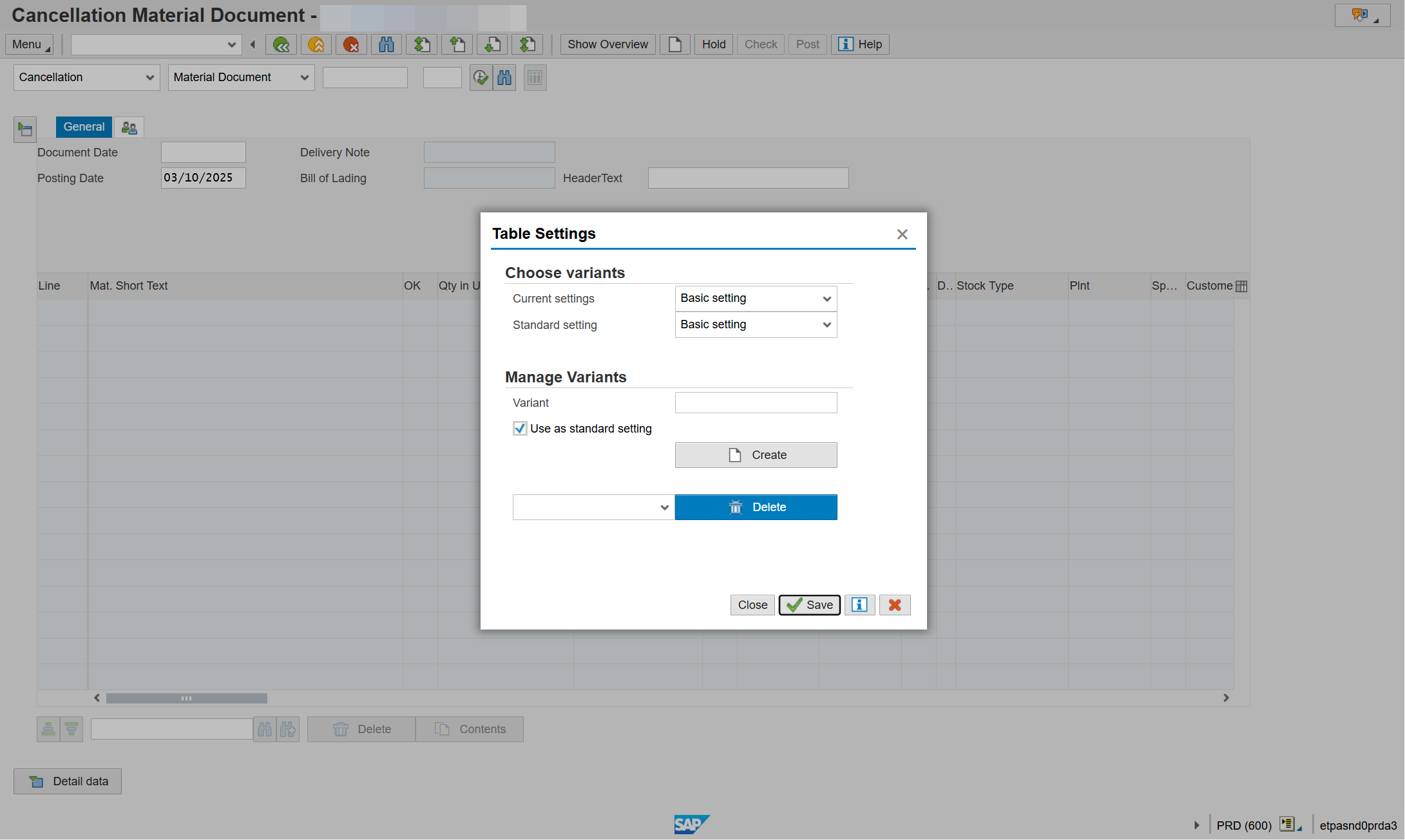 Either overwrite "Basic Setting" or create your own Variant.