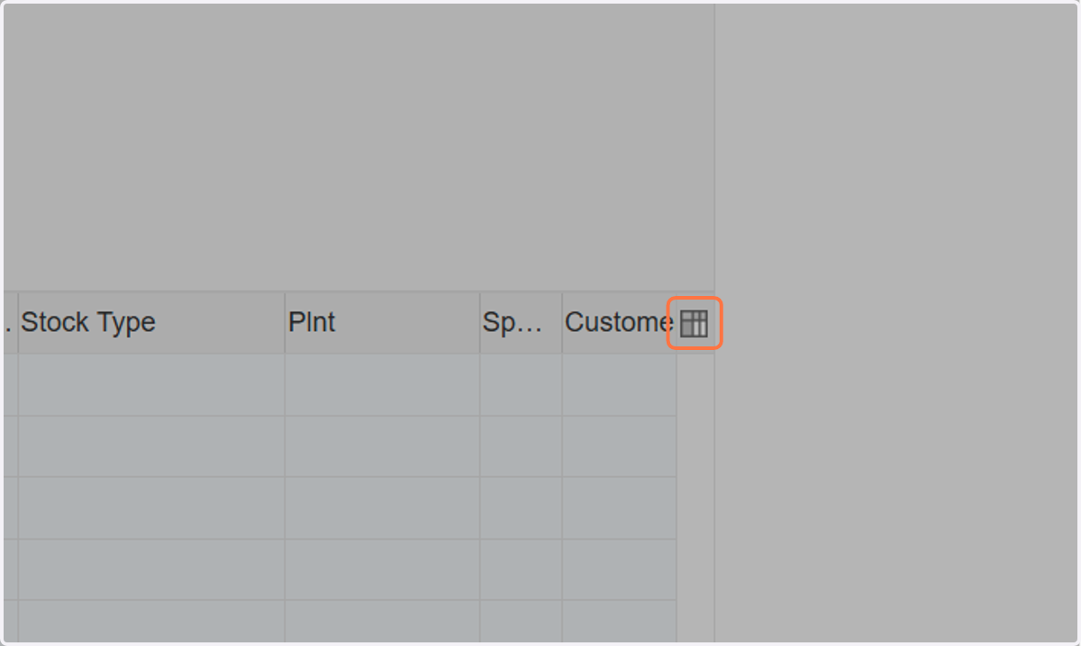 Click on Configuration Table to save layout.
