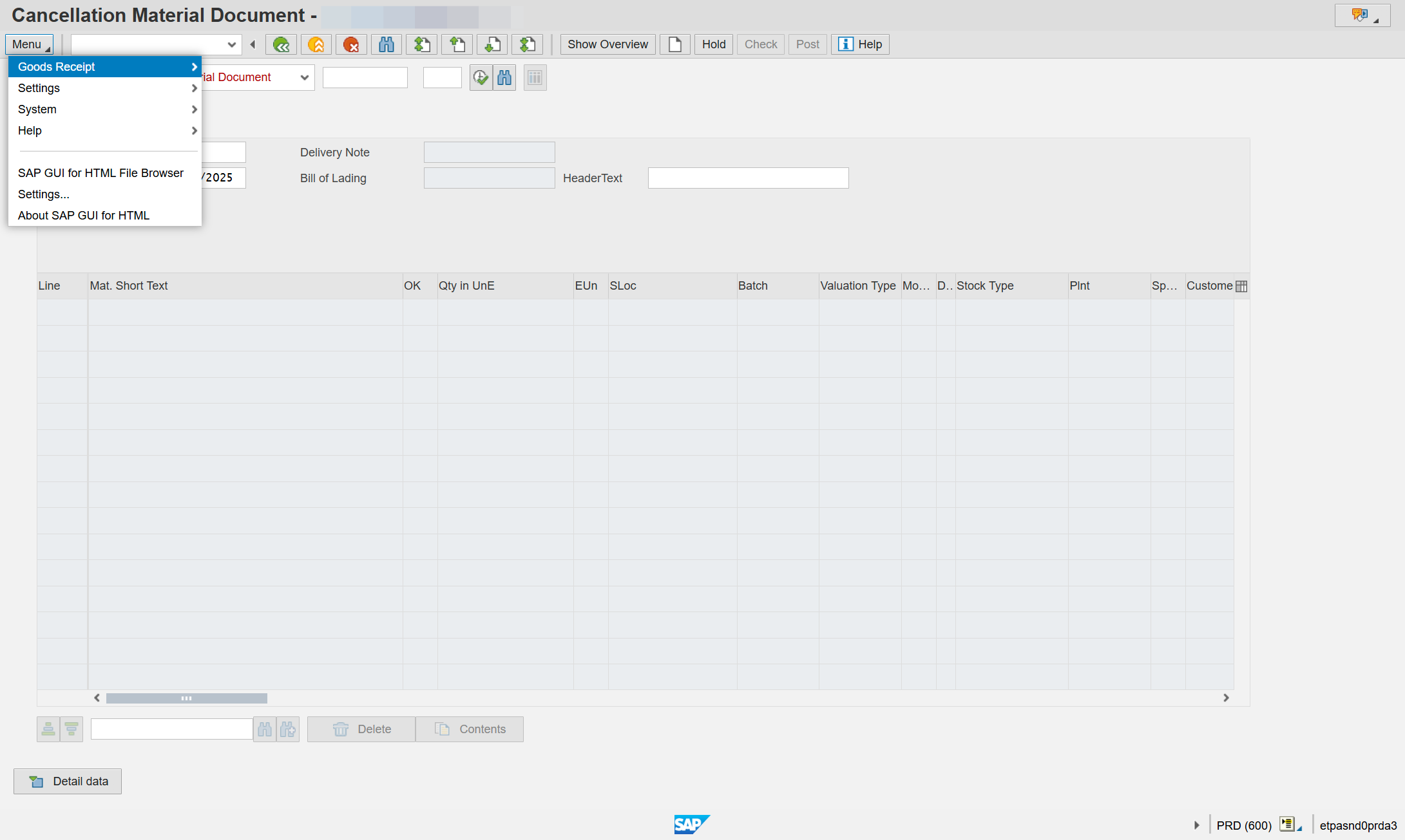 Click on Menu