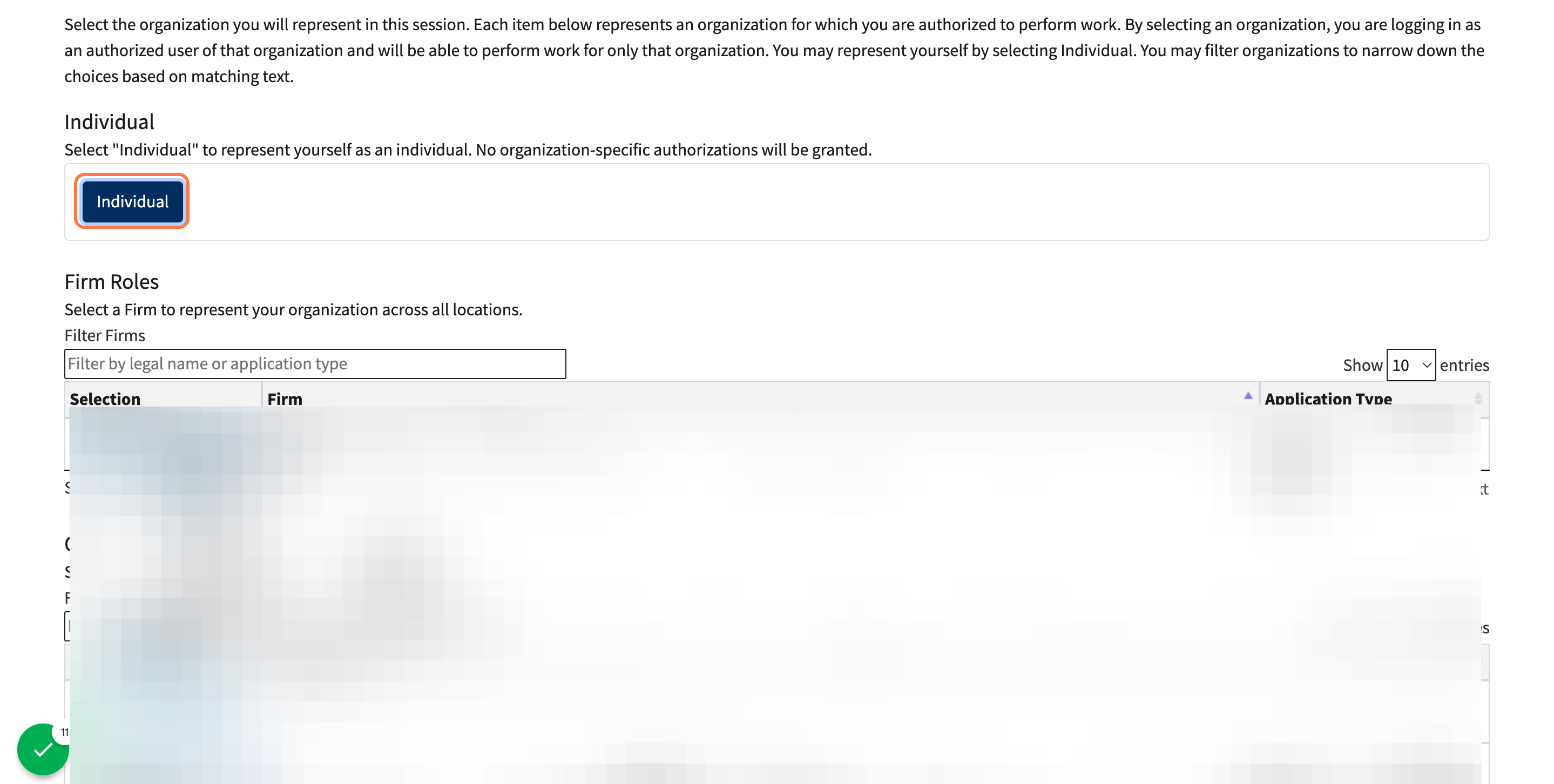 After you login and get authenticated, this is the screen you should see. You want to click on "individual".