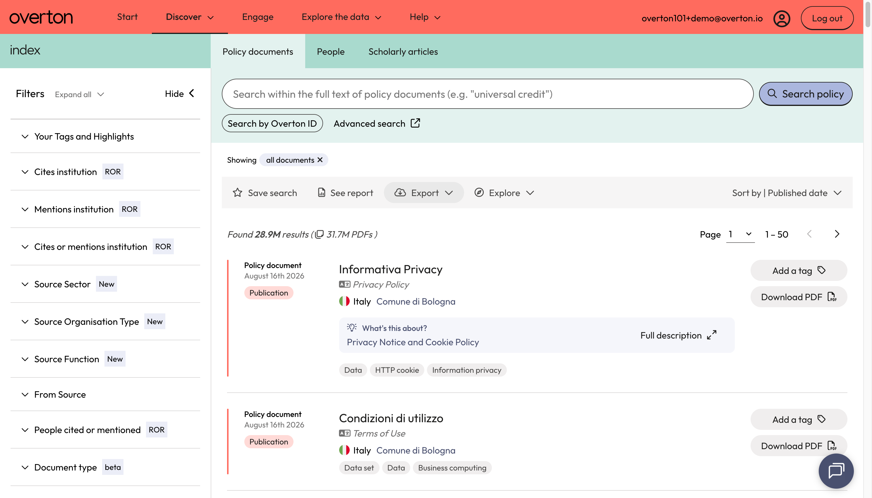 Click on Export results