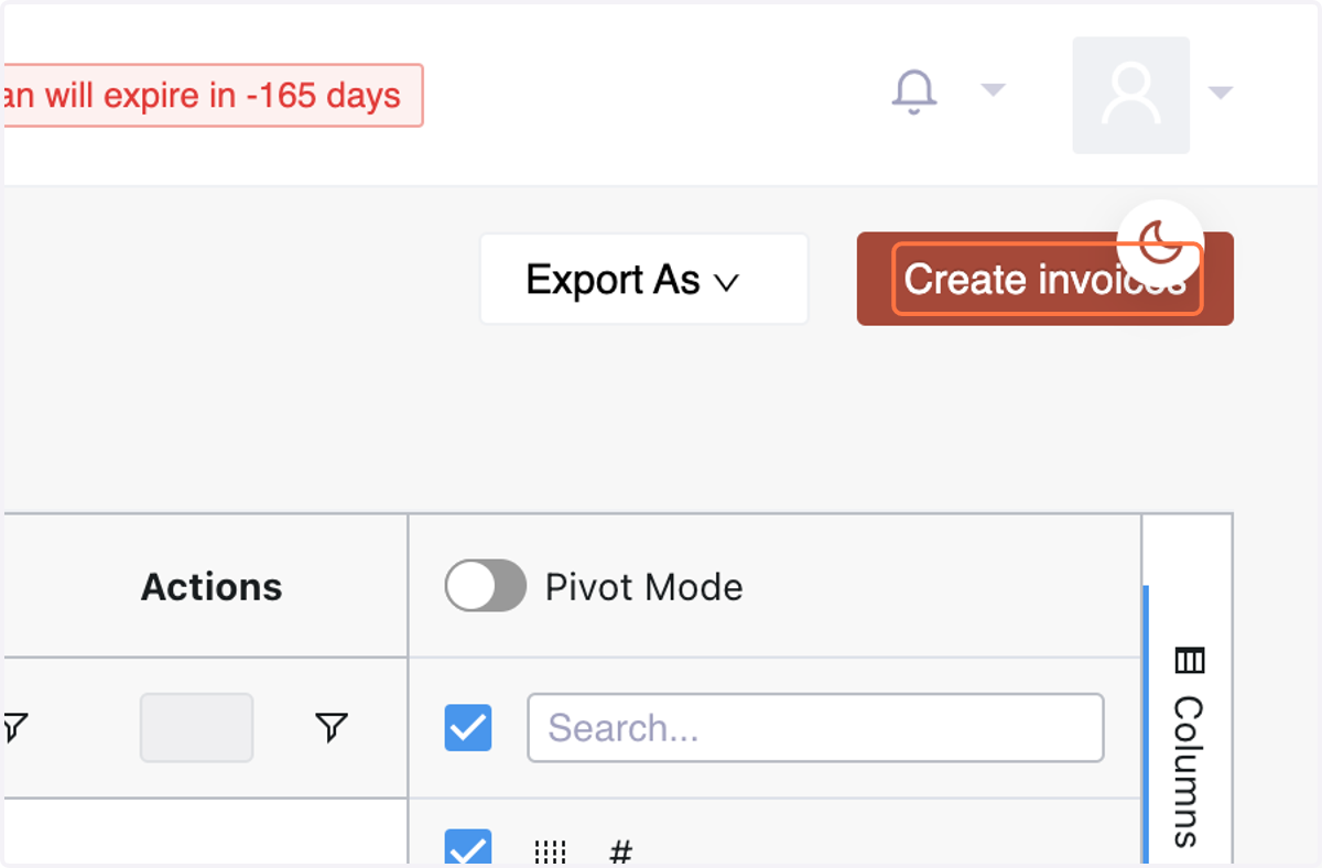 Click "Create Invoice" on the top right corner.