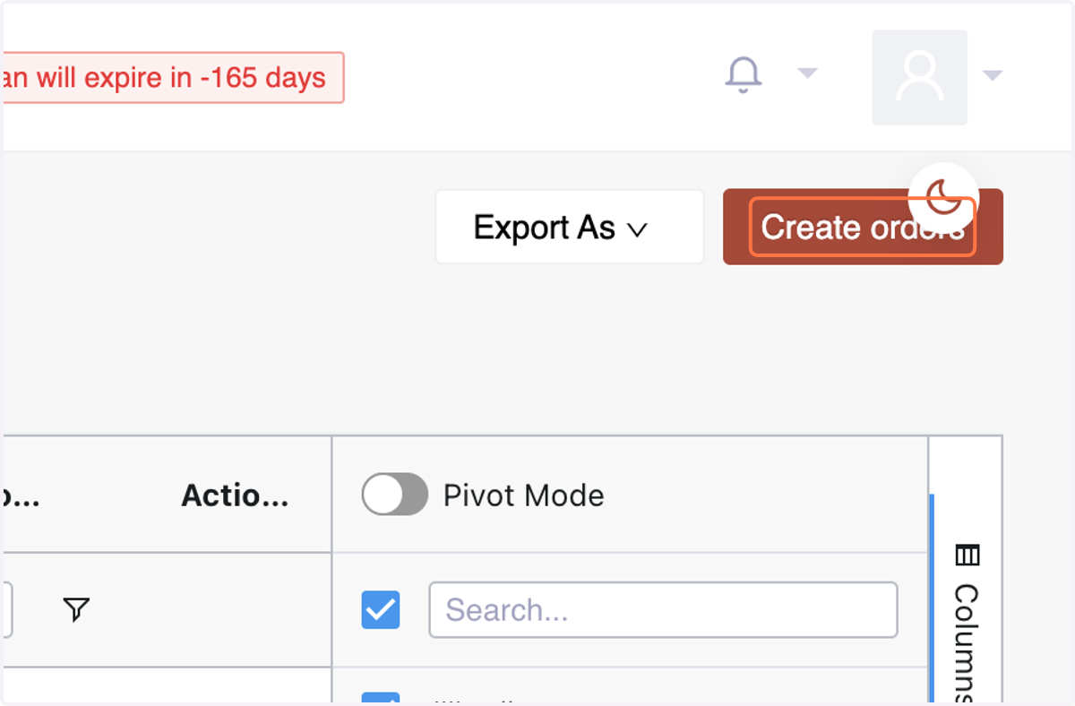 Click on Create orders