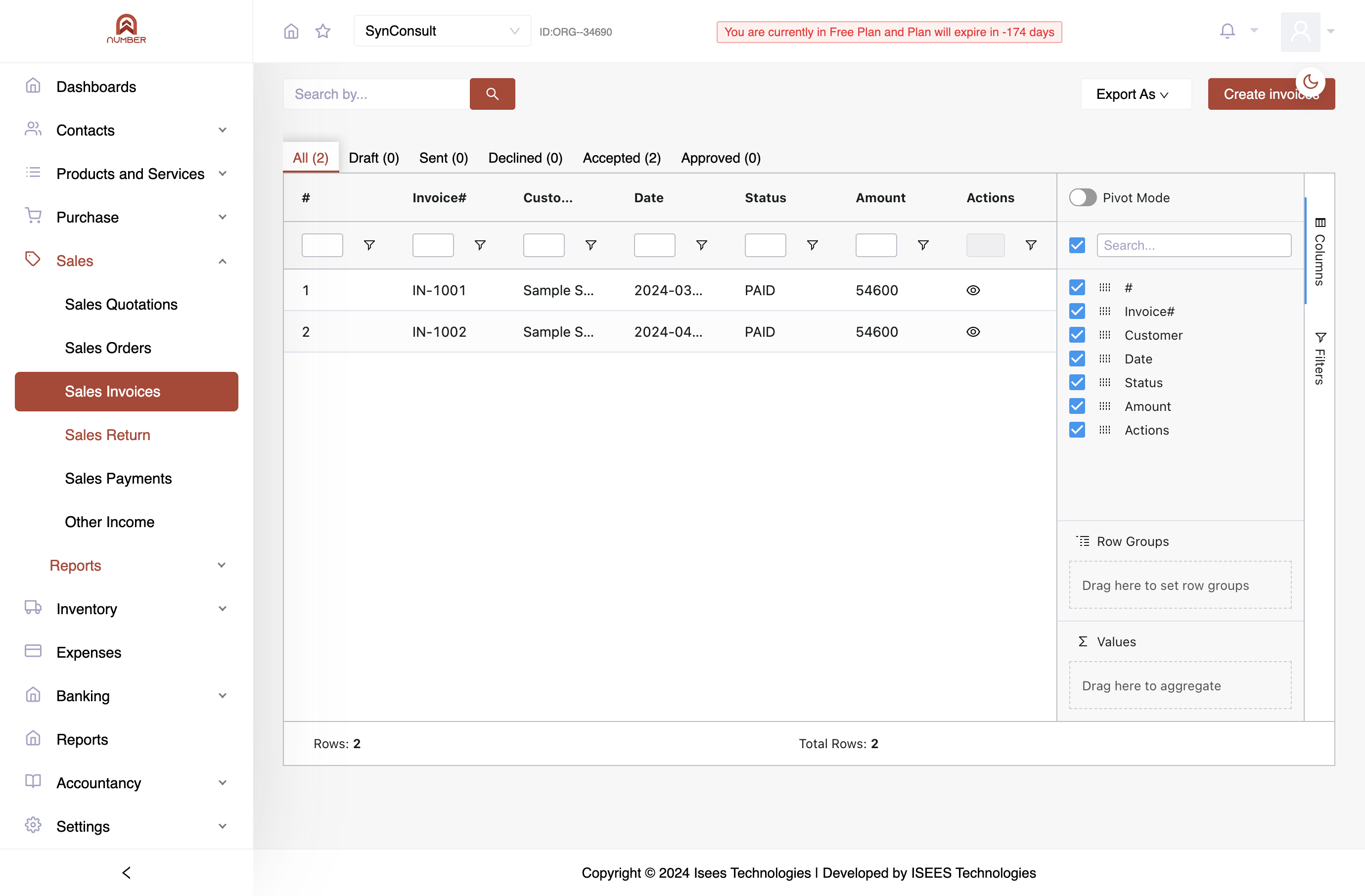Navigate to the Sales Return menu within the Sales section.