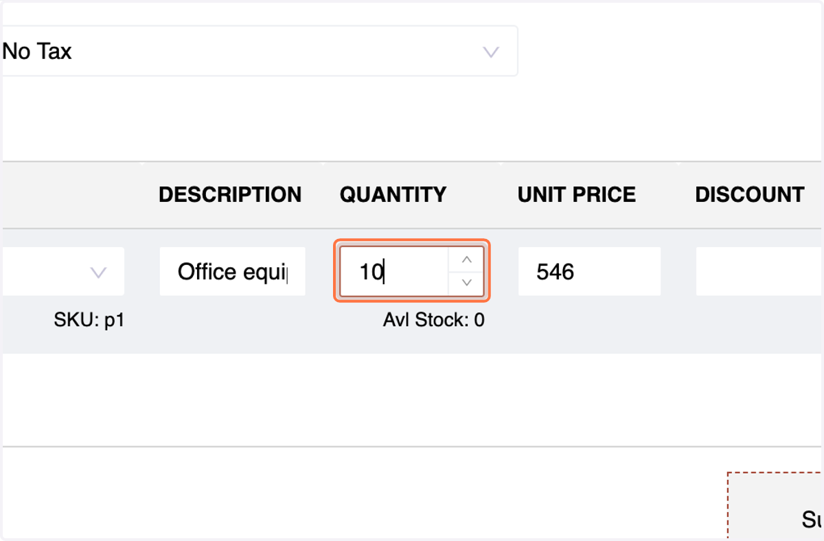 quantity, and discount (if applicable).
