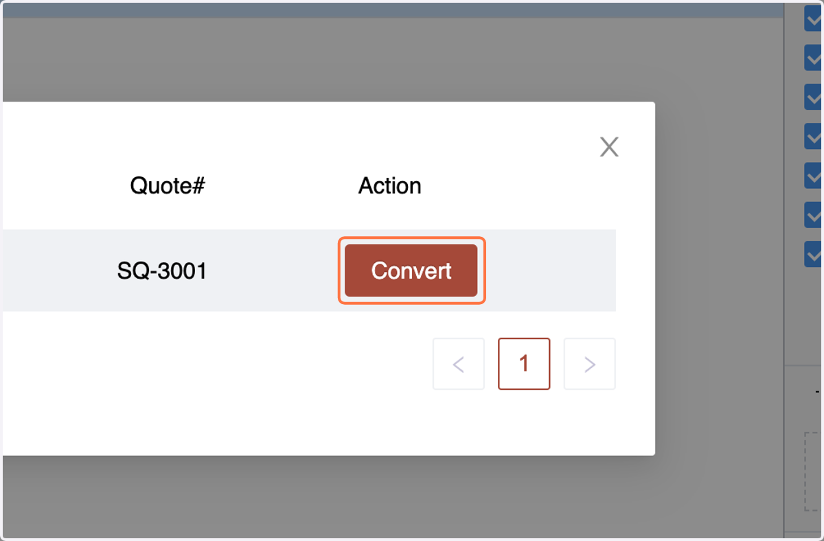 Click on "Convert" in in the dialog box, and you can efficiently transform multiple Orders into Sales Invoices simultaneously.