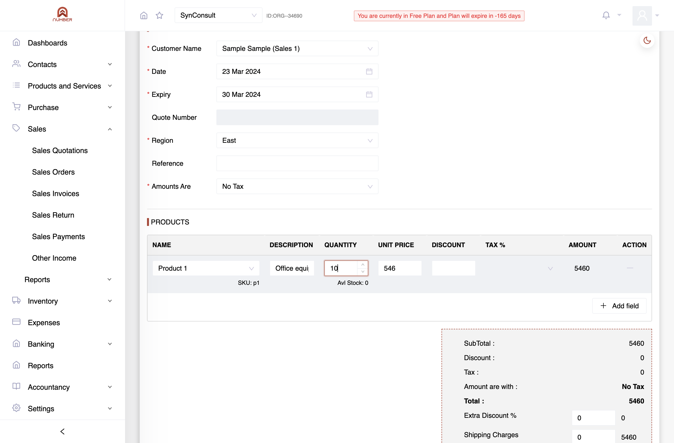 quantity, and discount (if applicable),The system will populate the unit price(Modifiable) and total price.