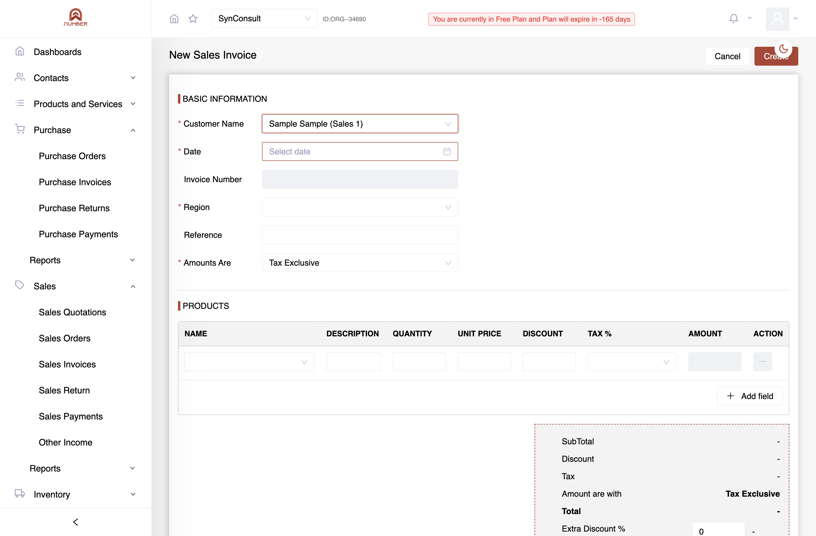 Enter the Date of Invoice,