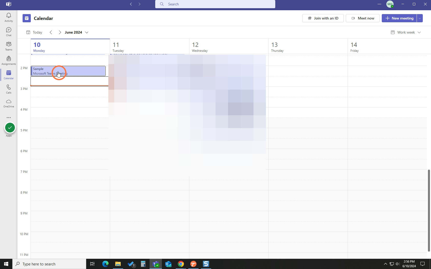 Double-click on the Meeting.