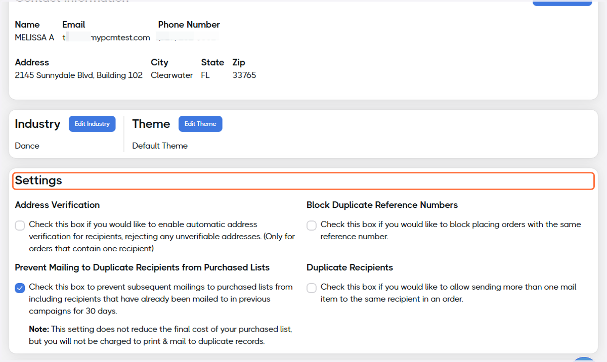 Confirm or update your settings
