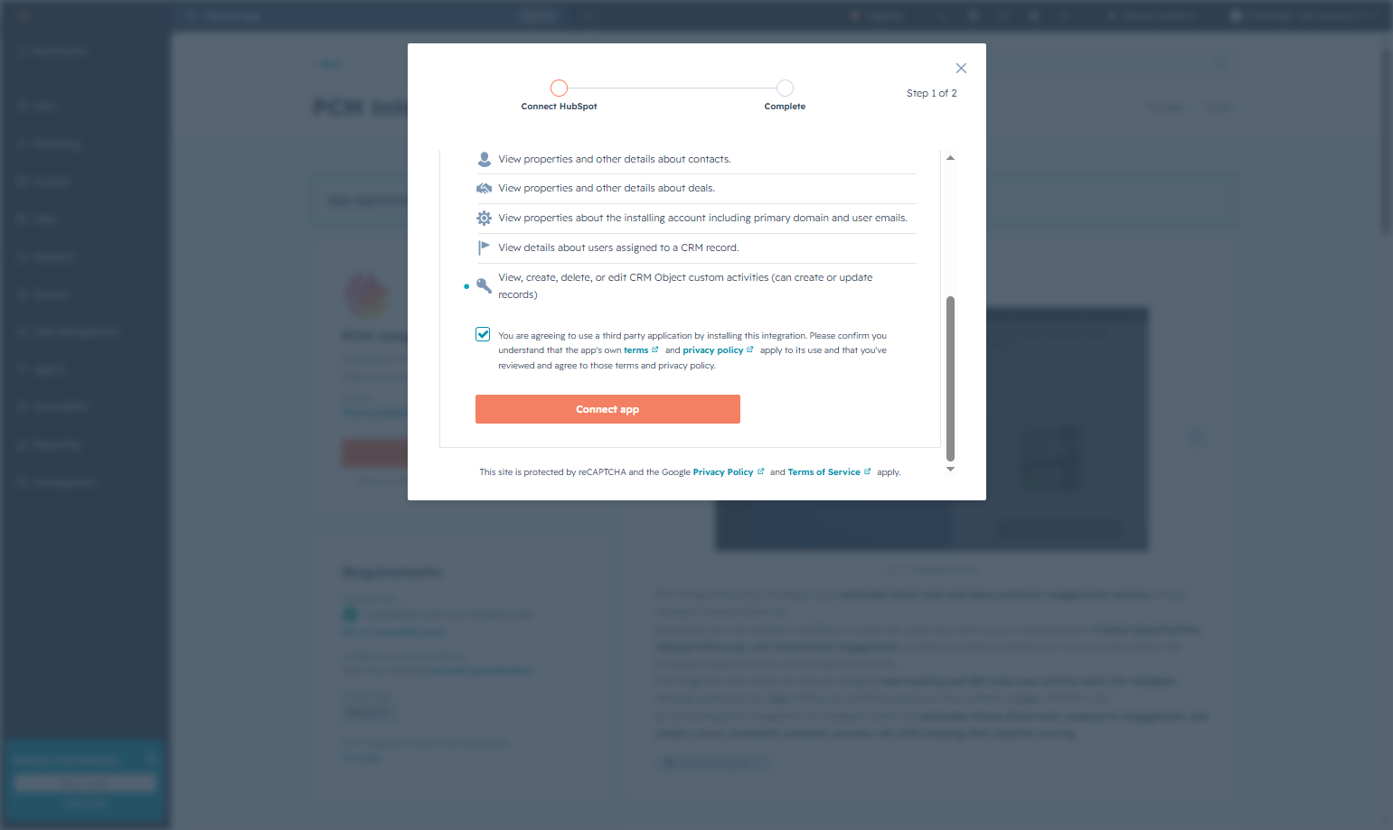 Click on Connect app