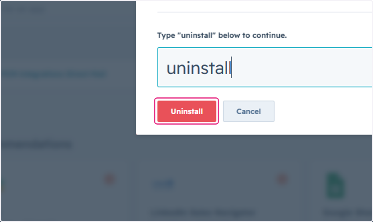 Click on Uninstall