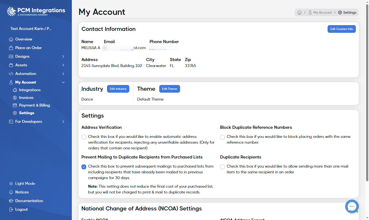 Update your industry and edit your theme (optional)