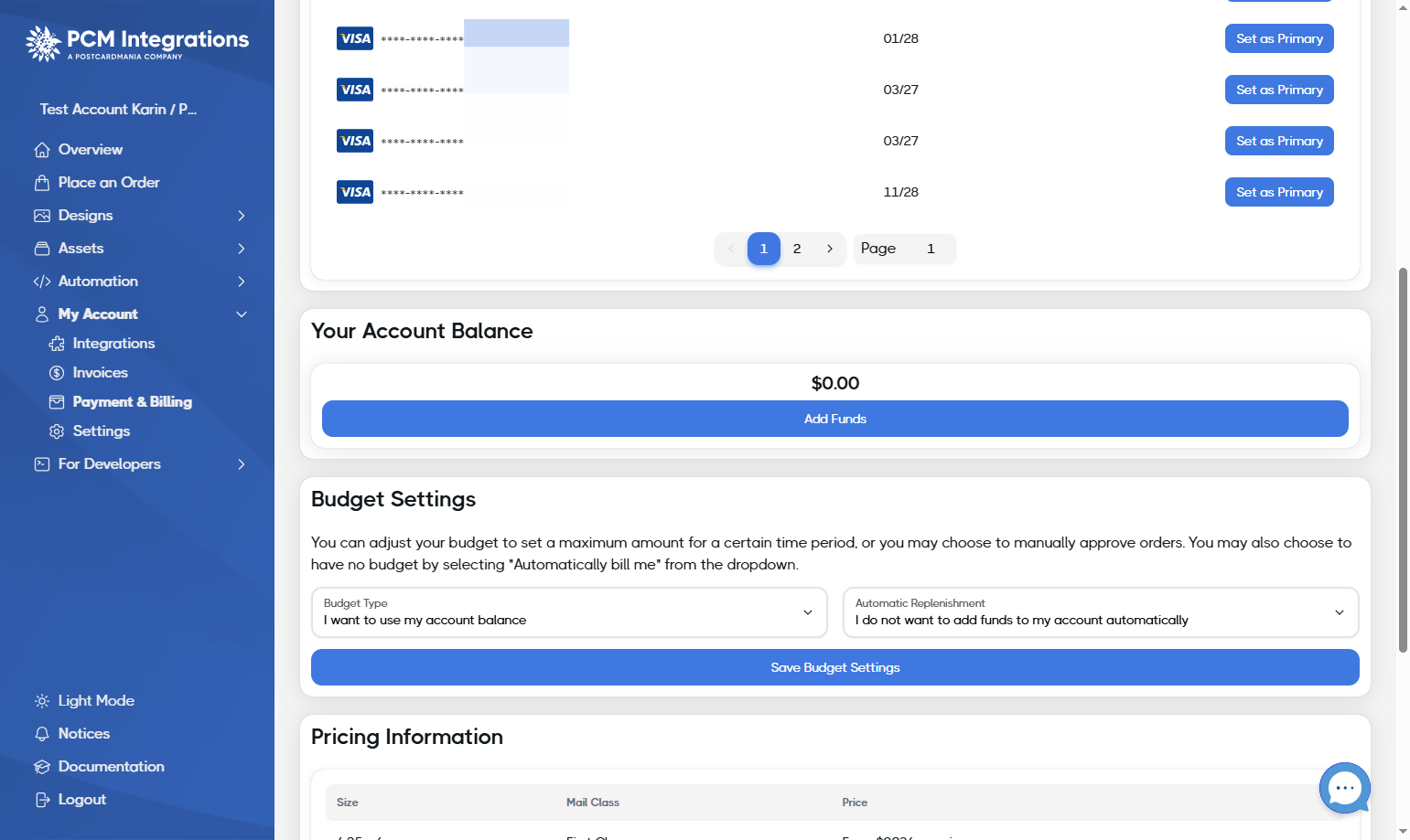 Confirm or adjust your budget settings