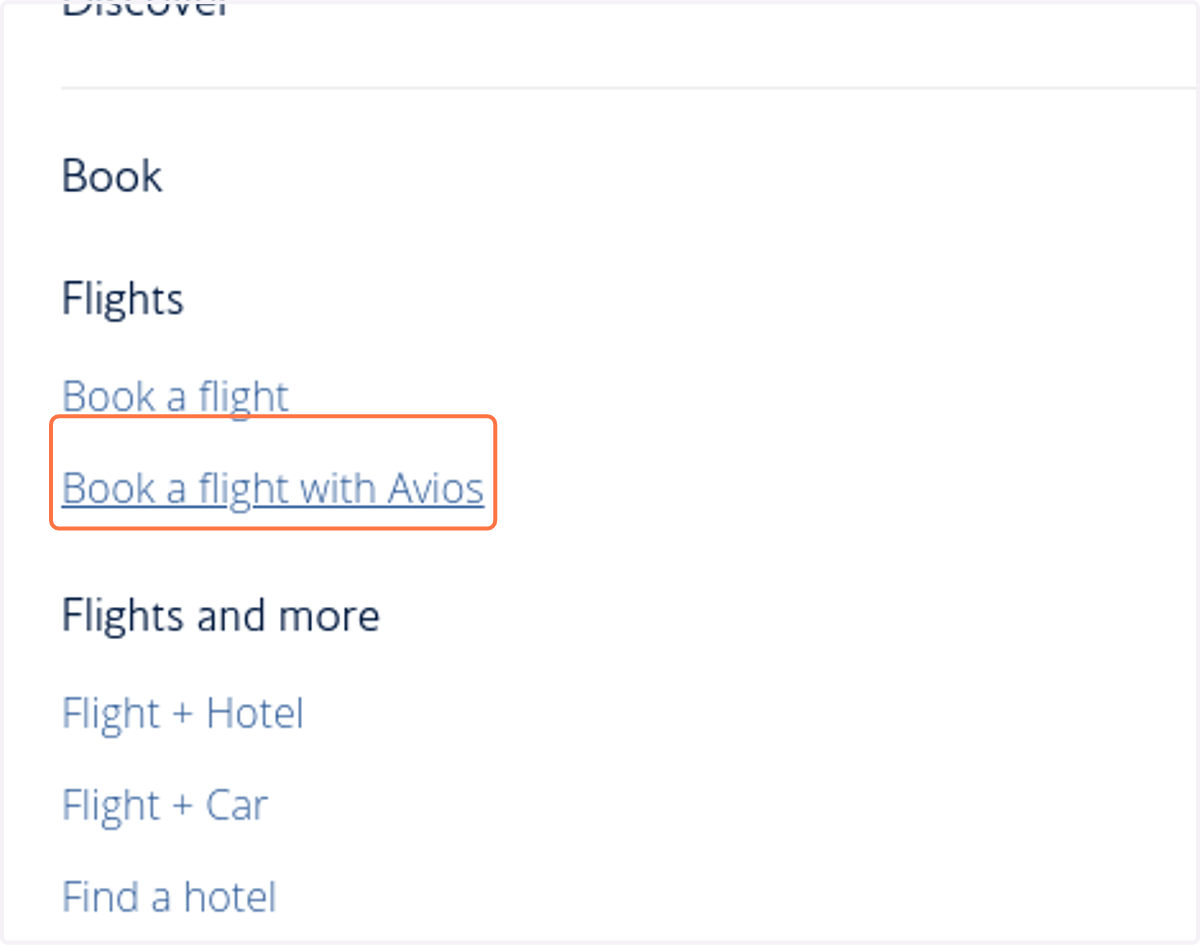Click on Book a flight with Avios