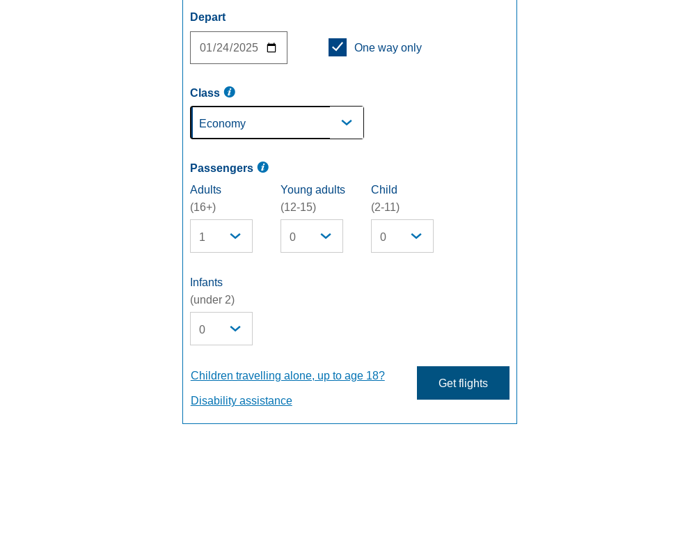 Click on Get flights