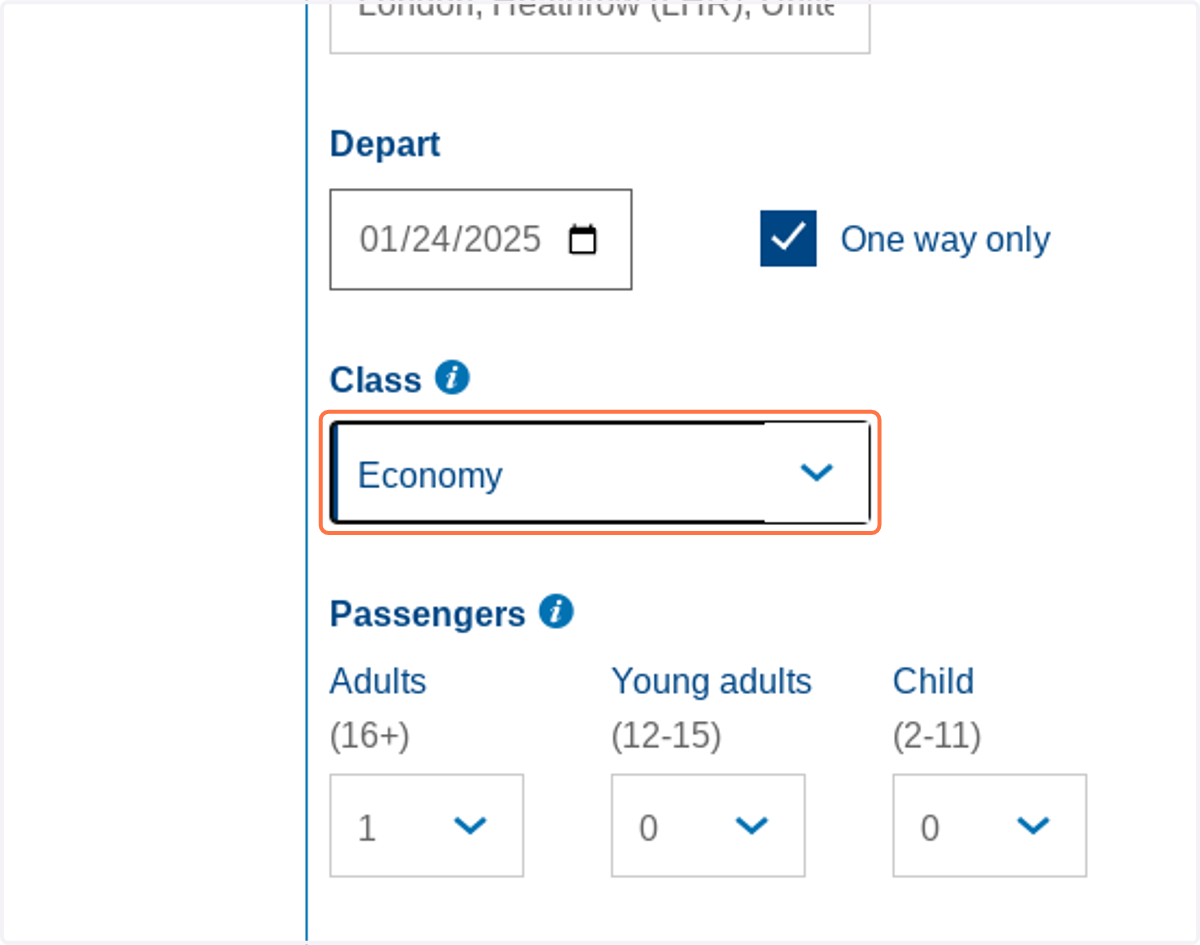 Select Economy from Class