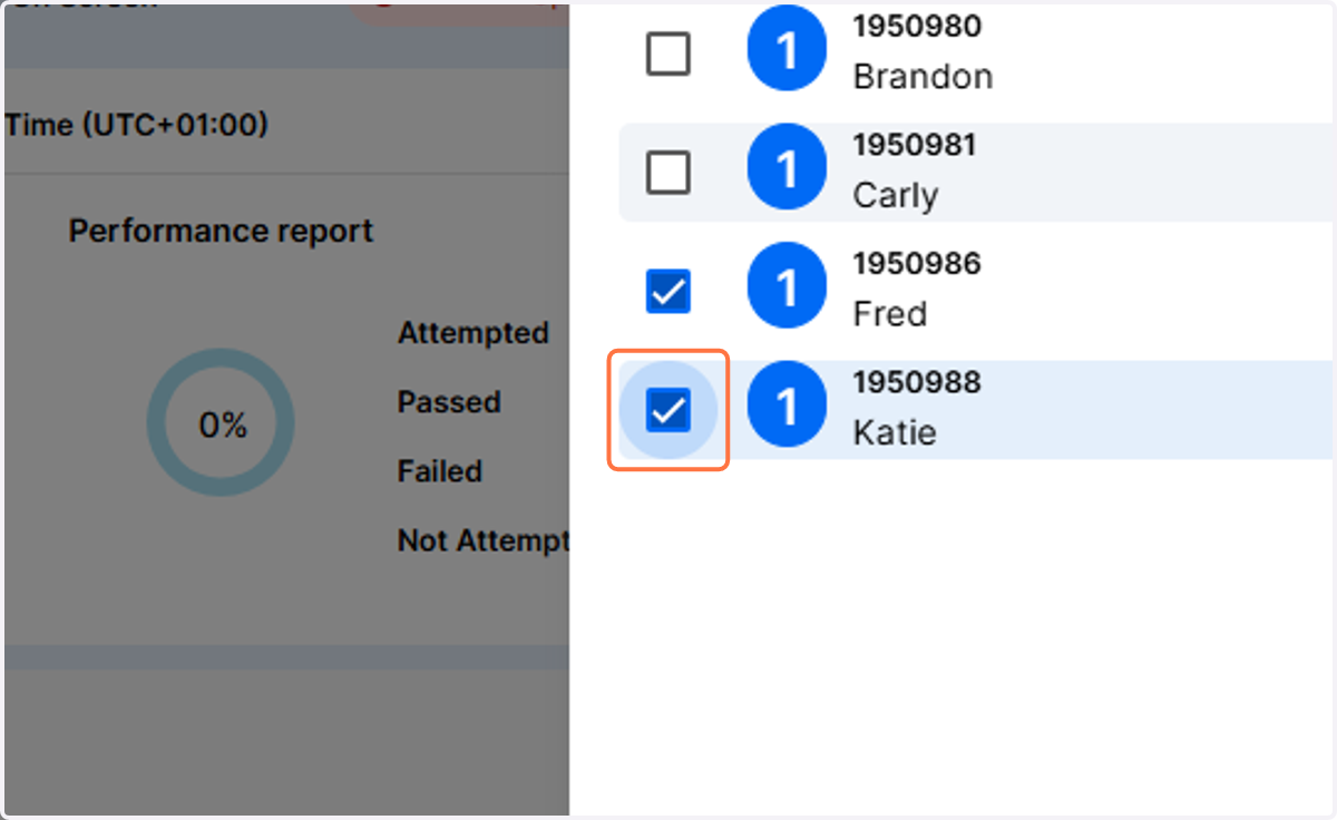 Select the learners you wish to remove from the schedule