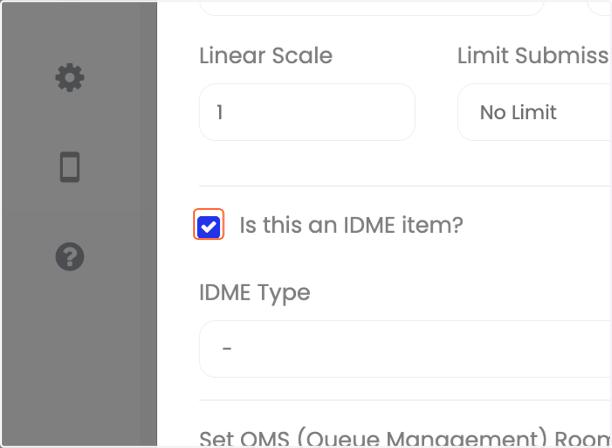 Tandakan "Is this an IDME item?"